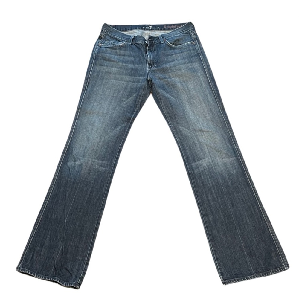 7 for all mankind washed blue grey jeans in size 33